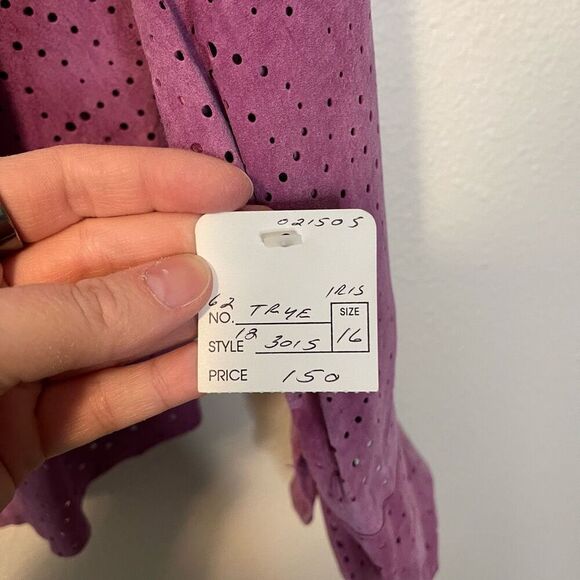 Vintage Co & Eddy Suede Iris Purple Button Down Top NWT Size 16 - Picture 3 of 8